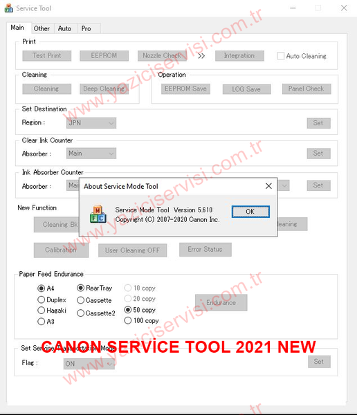 Canon 5b00 Hatası Service Tool 5b00 Hatası 5.610 2021 Son Versiyon