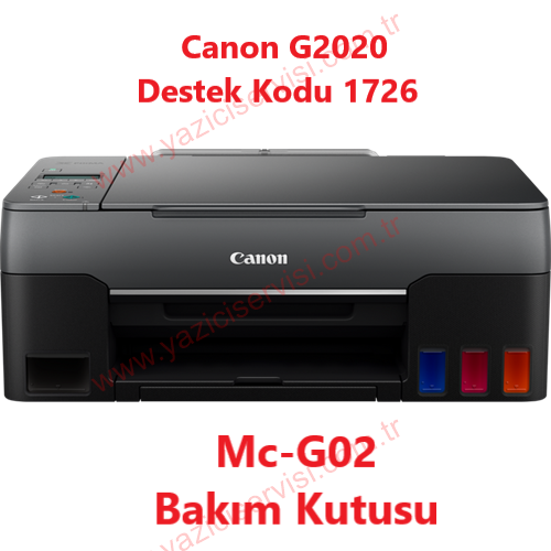 Canon G2020 Destek Kodu 1726 Hatası Çözümü MC-G02 Bakım Kartuşu