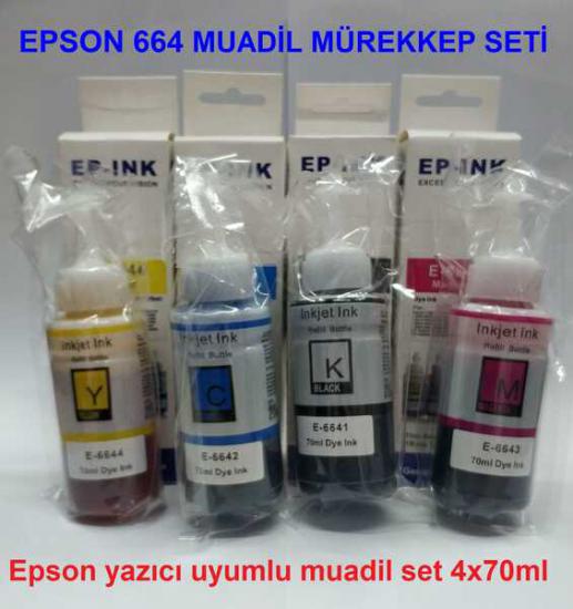 Epson 664 T6641 T6642 T6643 T6644 Uyumlu 4 Renkli Muadil Mürekkep Seti